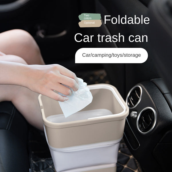 Car-mounted folding trash can